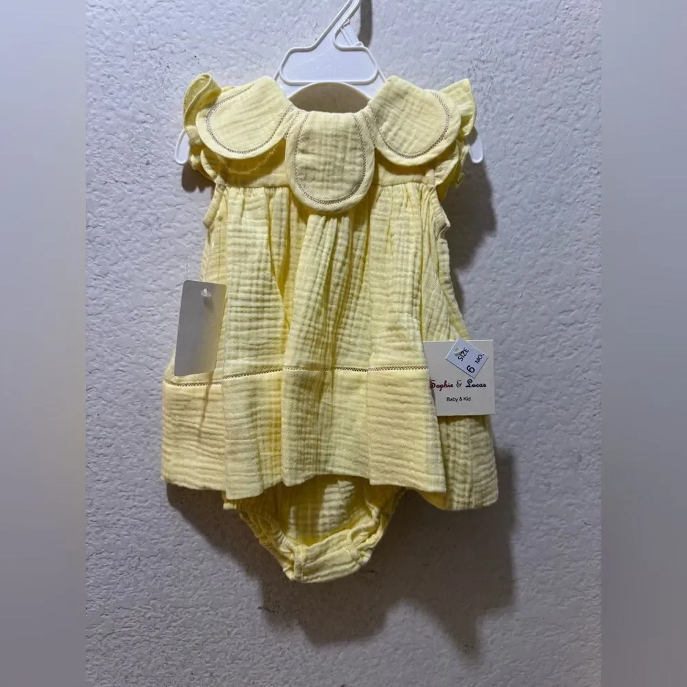 Sophie & Lucas Petal Collar matching set yellow 6 M